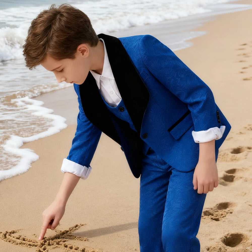 AMEHE Boys’ Luxury White Formal Suit