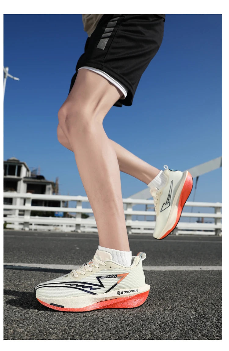 Carbon Plate Running Shoes – Lightweight Breathable Marathon Sneakers for Men & Women, Athletic Non-Slip Training Shoes