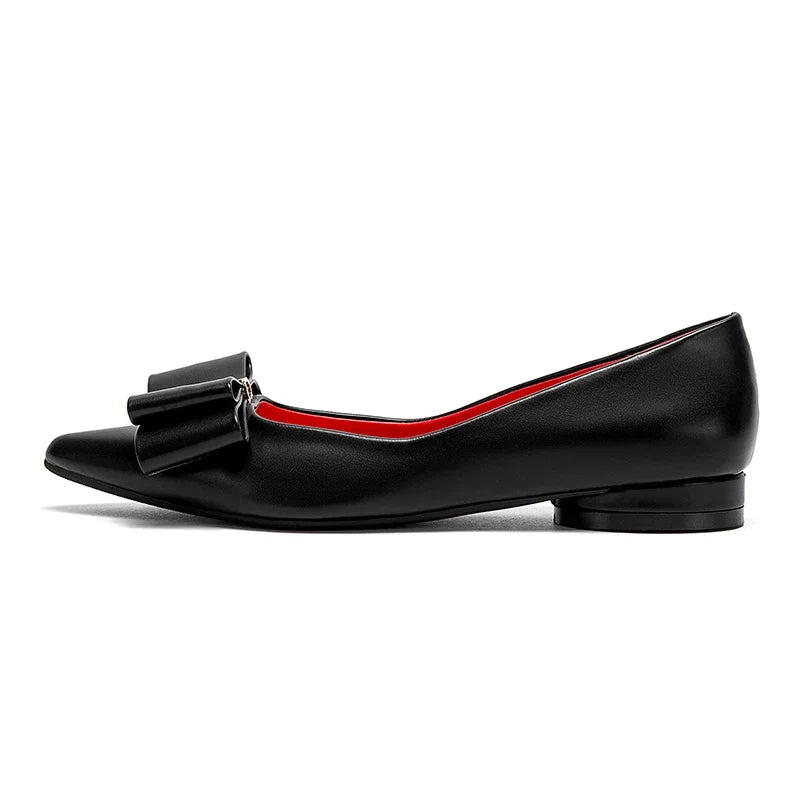 Women’s Fashion Flats – PU Leather, Bowknot Design