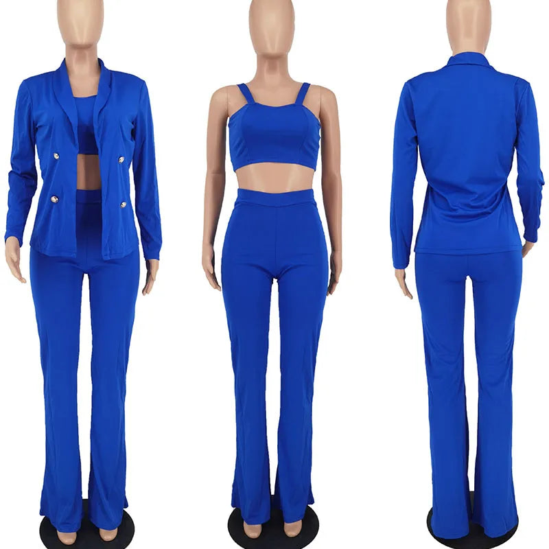 AMEHE Women’s Elegant 3-Piece Office Suit – Blazer & Pants