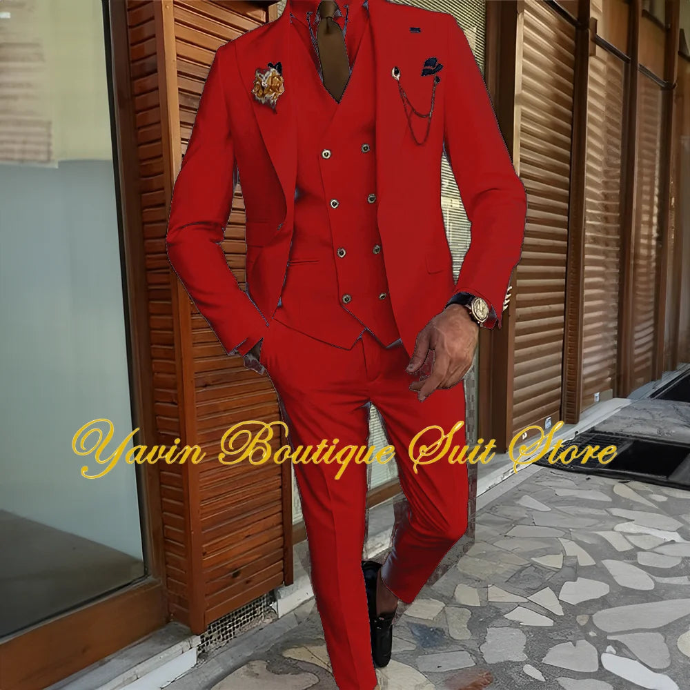 AMEHE Men’s Luxury 3-Piece Suit