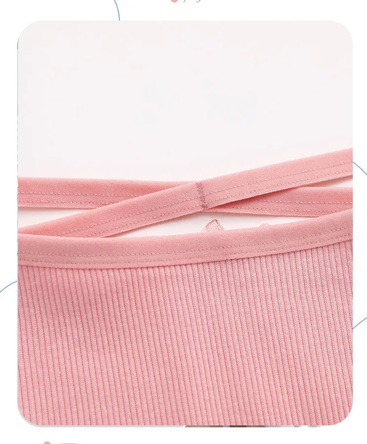 AMEHE Women's Cotton Mid-Waist Brief Panties 3-Pack with Bow Detail