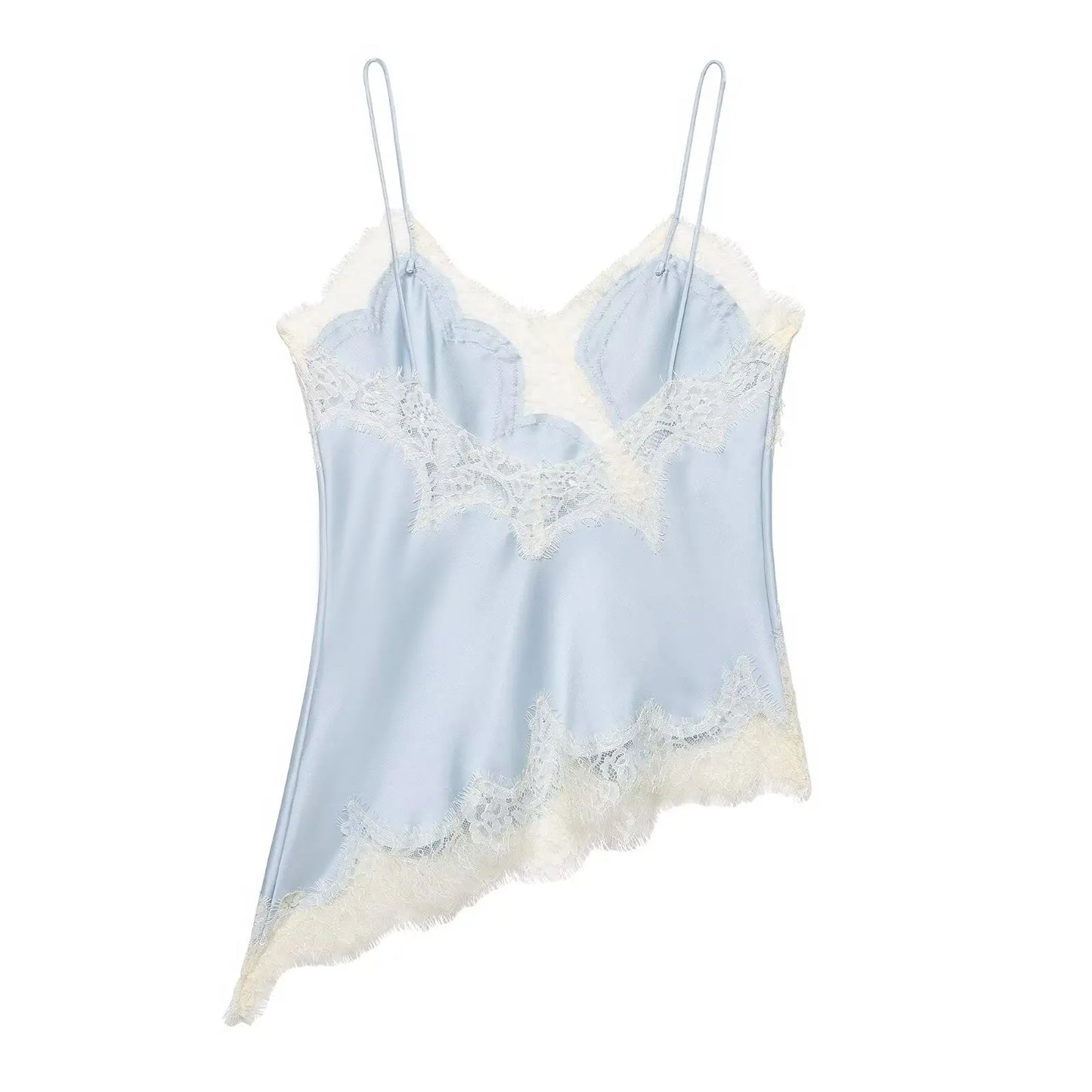 AMEHE Women's Asymmetrical Lace Backless Off-Shoulder Camisole Top