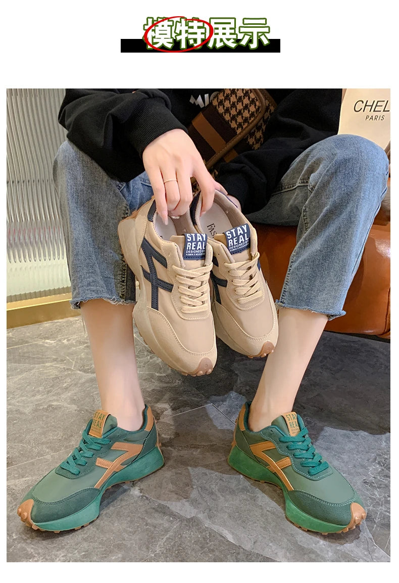Ladies’ Fashion Platform Sneakers – Casual Running Shoes