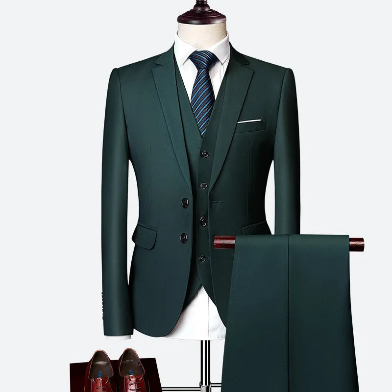 AMEHE Men’s Slim Business Suit Set