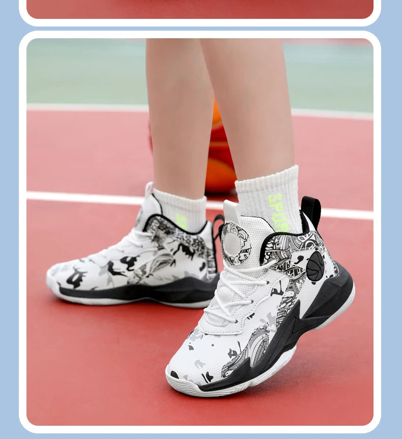 Children’s Basketball Shoes – High-Top, Anti-Slip Trainers