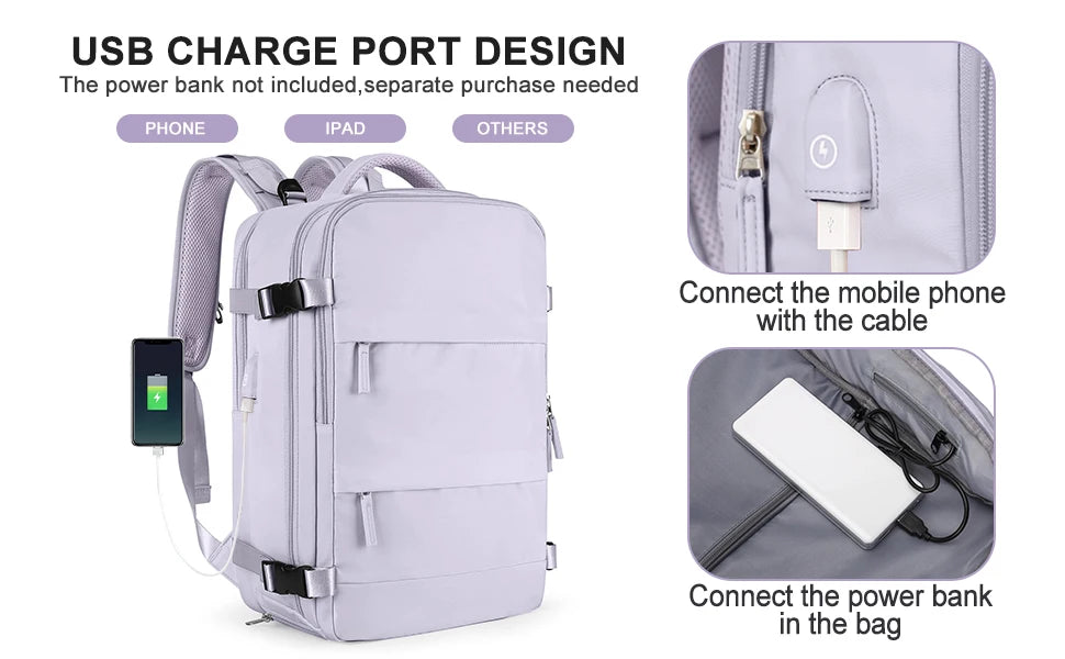 Women’s TSA-Approved Travel Laptop Backpack – Carry-On Weekender Bag