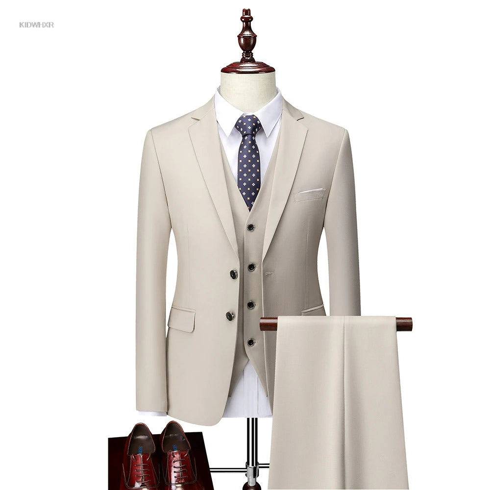 AMEHE Men’s Slim Business Suit Set