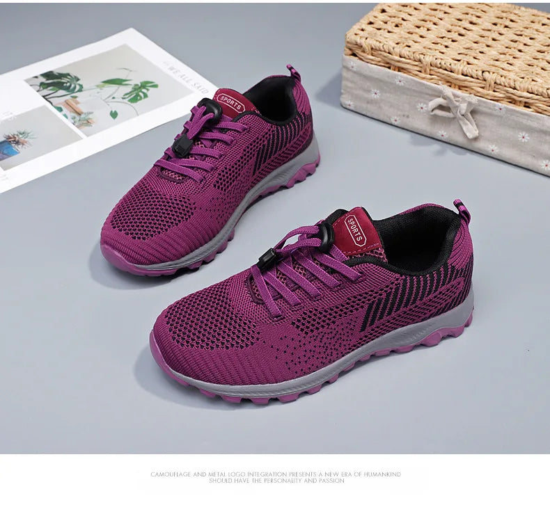 Women’s Platform Lace-Up Sneakers – Casual Running & Vulcanized Shoes