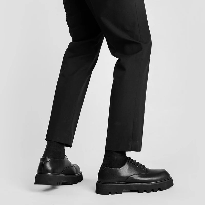 Men’s Summer Business Shoes – Solid Color Leather Low-Tops