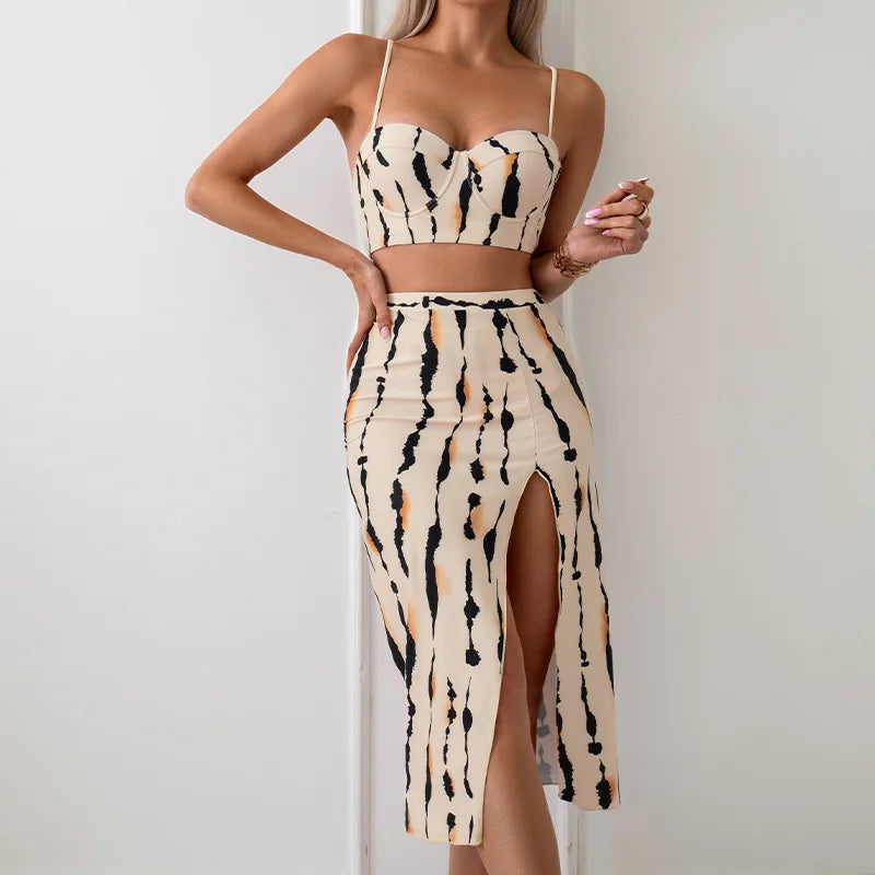 AMEHE High-Waist Push-Up Bikini Set with Beach Dress