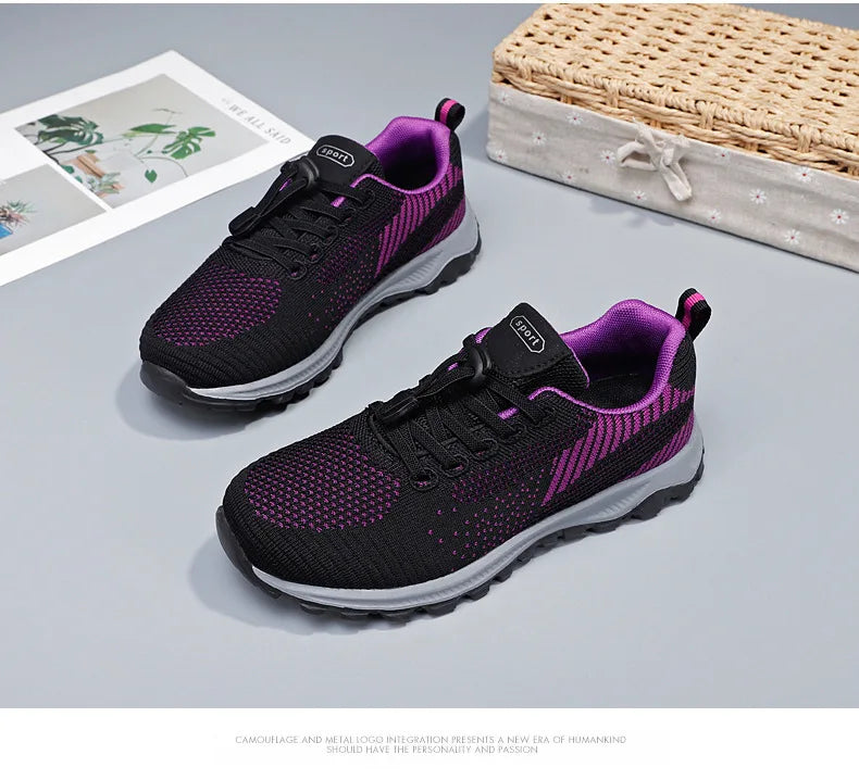 Women’s Platform Lace-Up Sneakers – Casual Running & Vulcanized Shoes