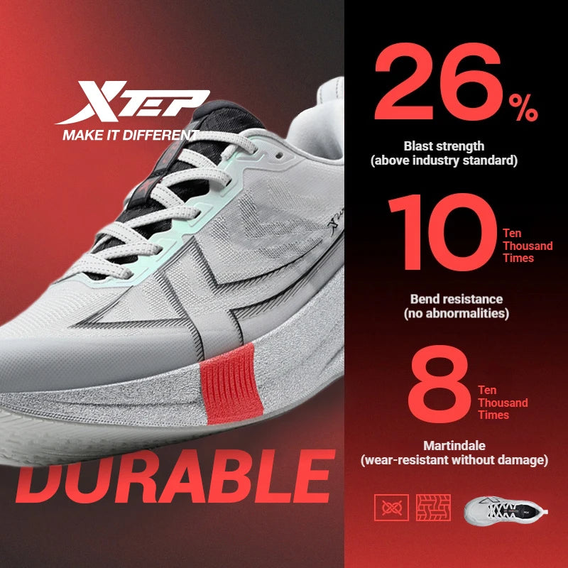 XTEP 2000KM 5.0 Running Shoes – Lightweight Cushioned Durable Sneakers for Jogging, Walking, Training & Everyday Wear (Wear-Resistant Performance Shoe)