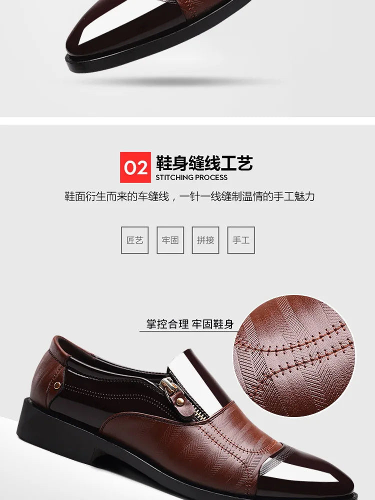 Men’s Business Formal Shoes – Classic Black Oxford Slip-On