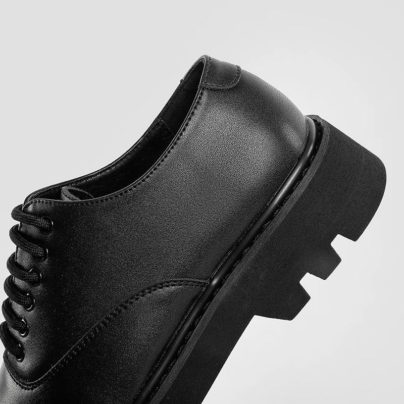 Men’s Summer Business Shoes – Solid Color Leather Low-Tops