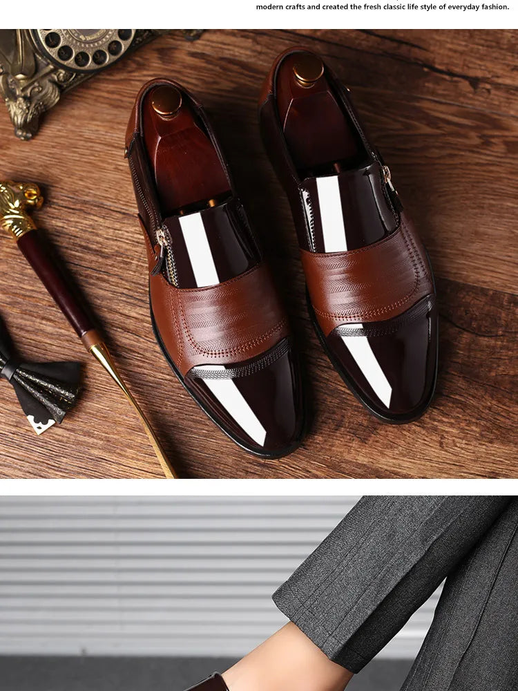 Men’s Business Formal Shoes – Classic Black Oxford Slip-On
