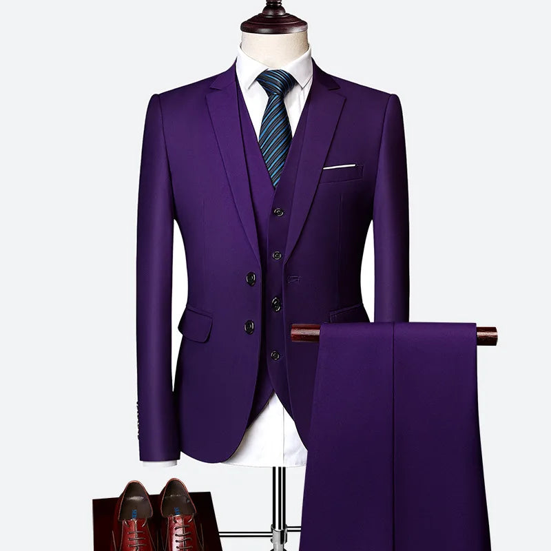 AMEHE Men’s Slim Business Suit Set