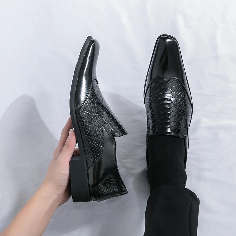 Men’s Shiny Leather Chelsea Shoes – Elegant & Versatile Footwear