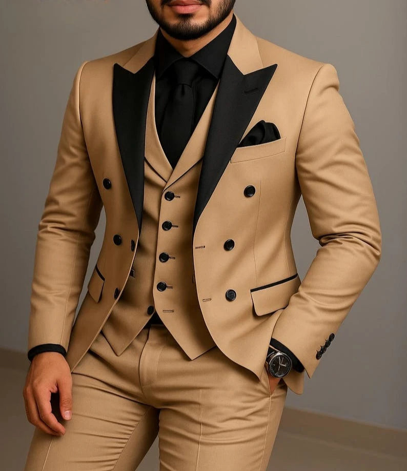 AMEHE Beige Wedding Luxury Suit