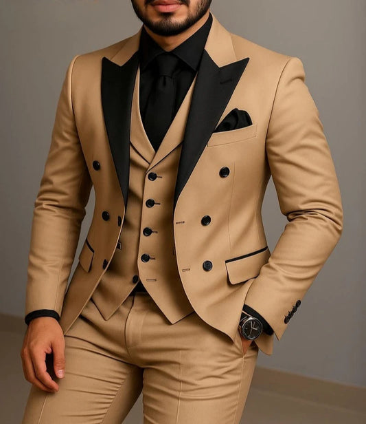 AMEHE Beige Wedding Luxury Suit