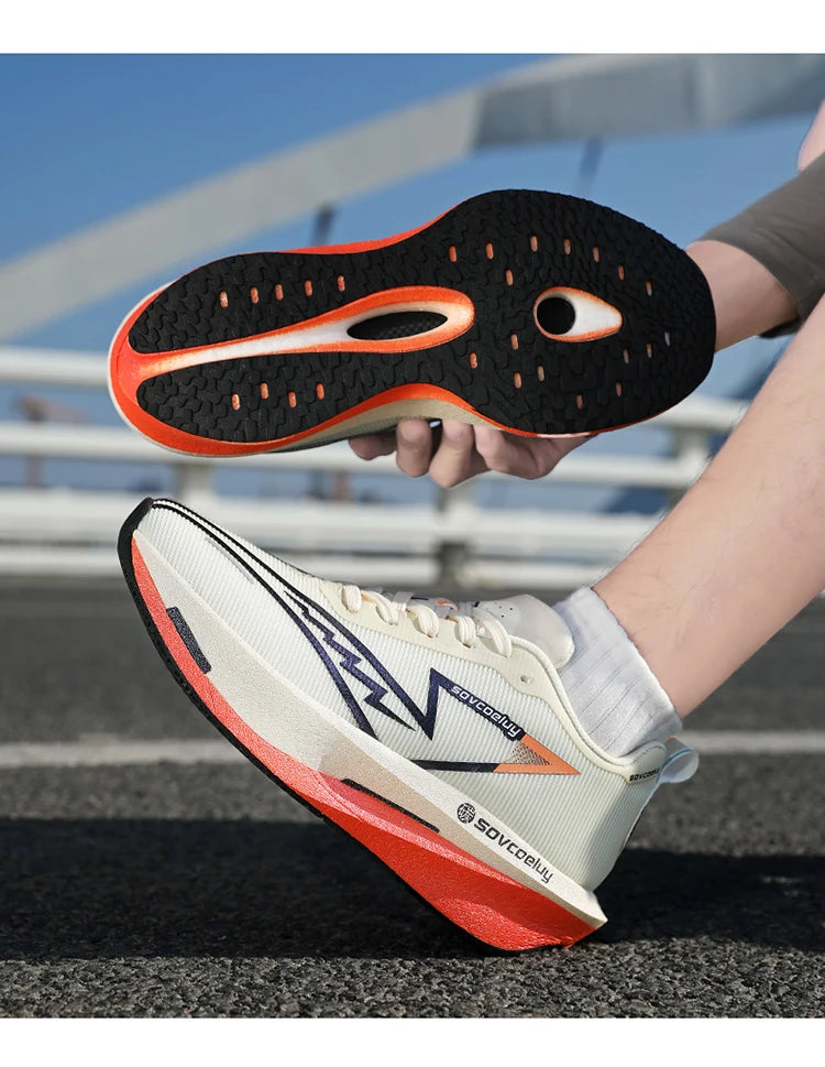 Carbon Plate Running Shoes – Lightweight Breathable Marathon Sneakers for Men & Women, Athletic Non-Slip Training Shoes