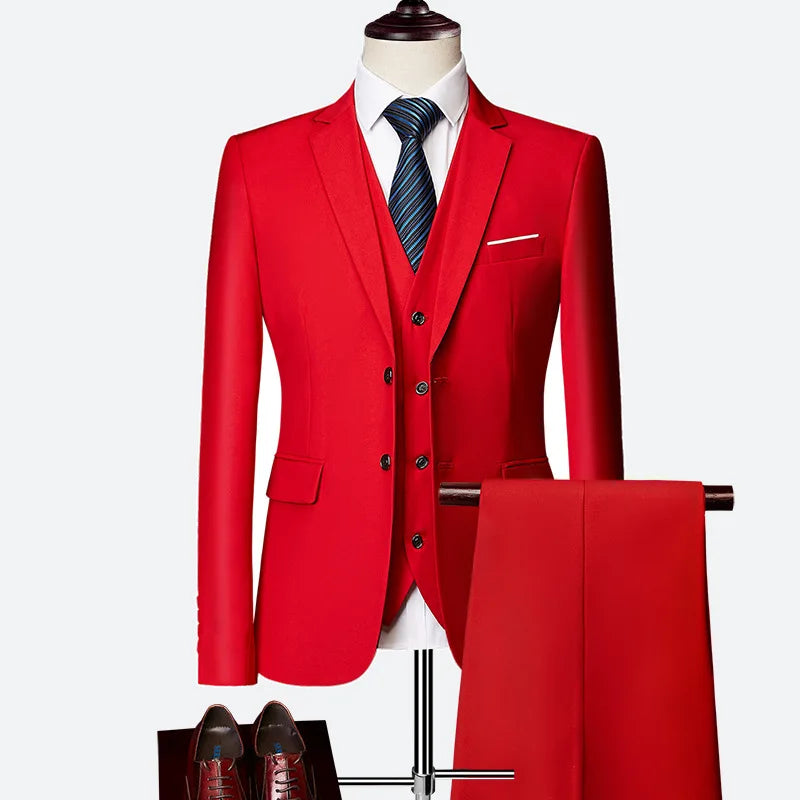 AMEHE Men’s Slim Business Suit Set
