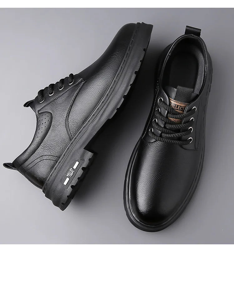 Men’s Retro Platform Loafers – Spring/Autumn Casual Shoes
