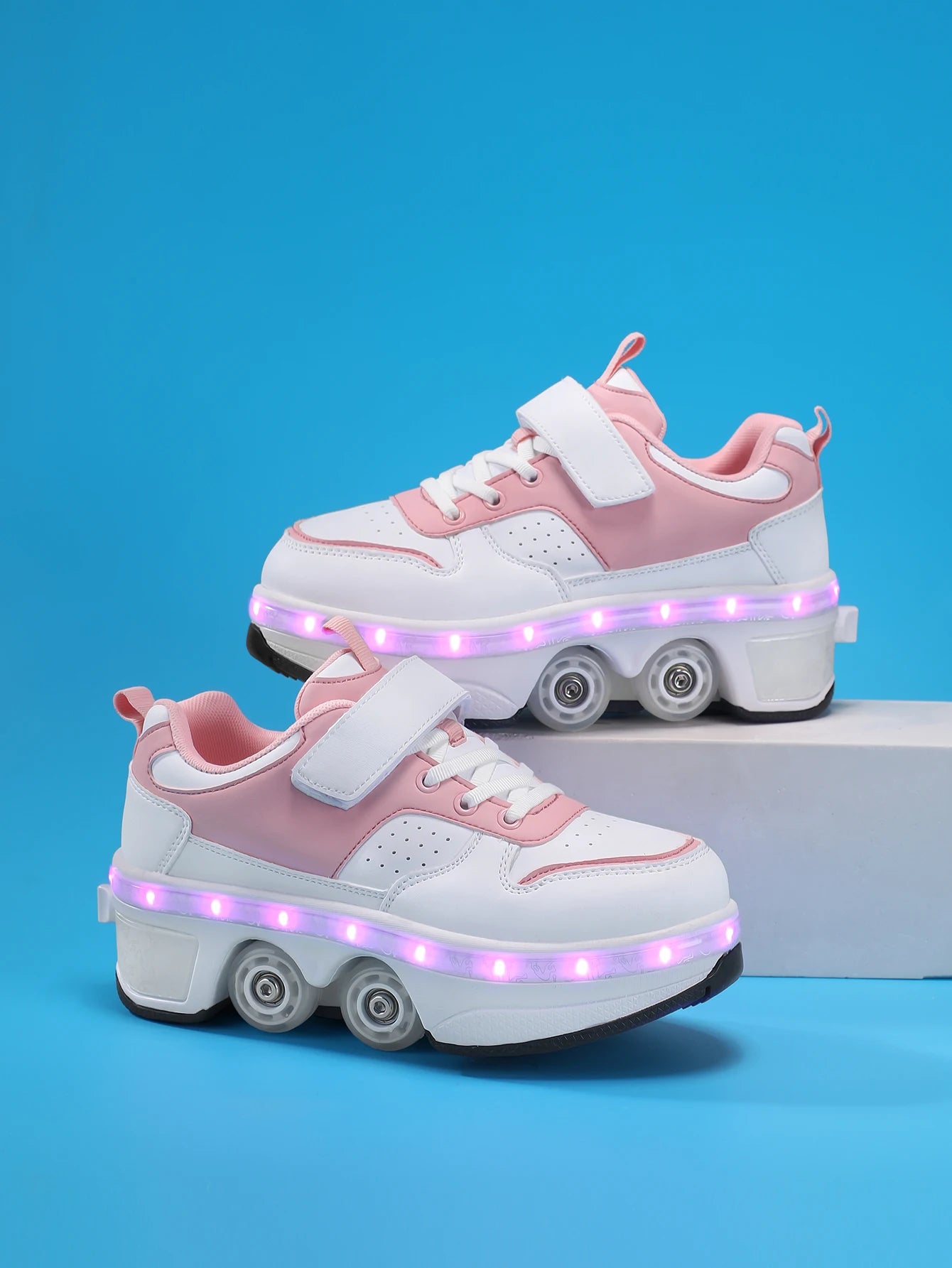 Kids Light-Up Roller Shoes – Automatic Bouncing Wheel Sneakers for Walking, Sports & Outdoor Play