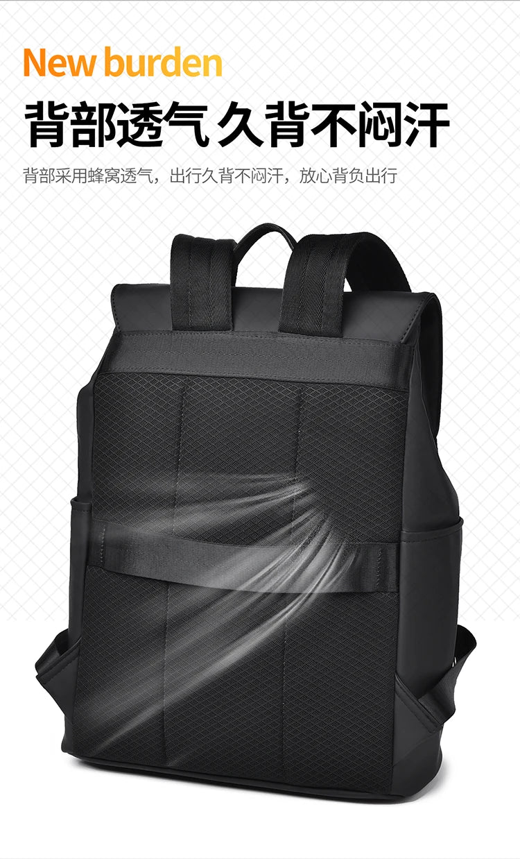 Men's Black Fashion Backpack – Spacious & Durable for Business & Travel