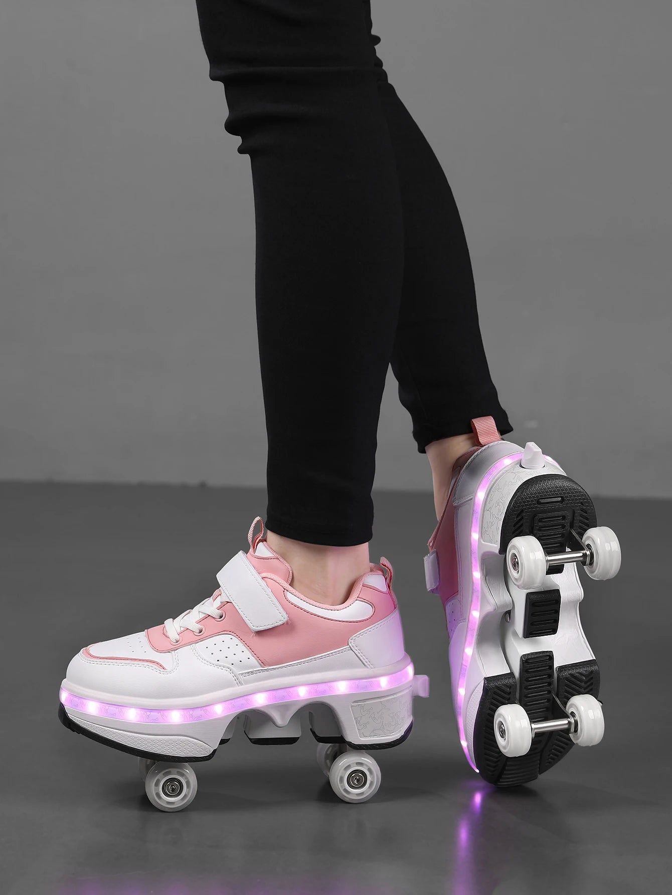 Kids Light-Up Roller Shoes – Automatic Bouncing Wheel Sneakers for Walking, Sports & Outdoor Play