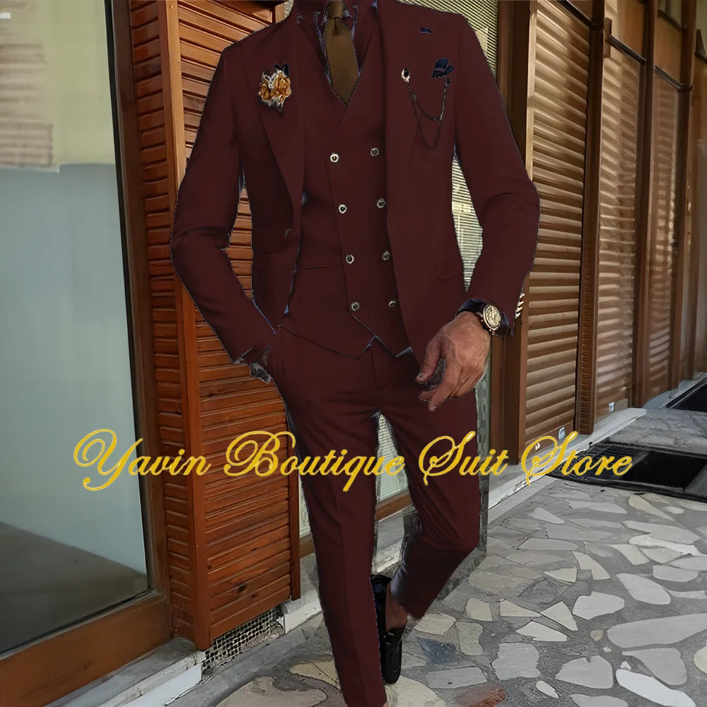 AMEHE Men’s Luxury 3-Piece Suit