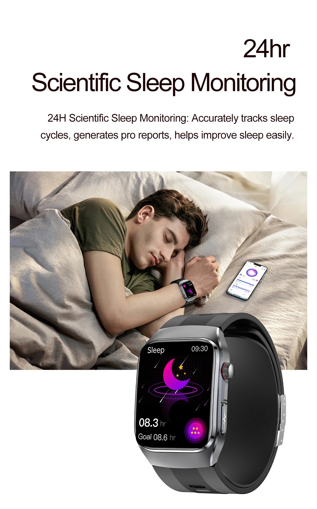 Smart Health Watch with ECG & Blood Pressure Monitoring – AMOLED Fitness Tracker Bracelet