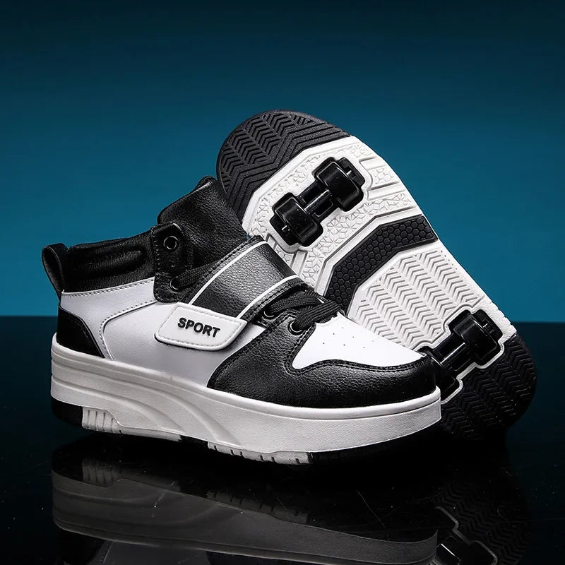 Boys & Girls 4-Wheel Skate Sneakers – Fashionable & Fun