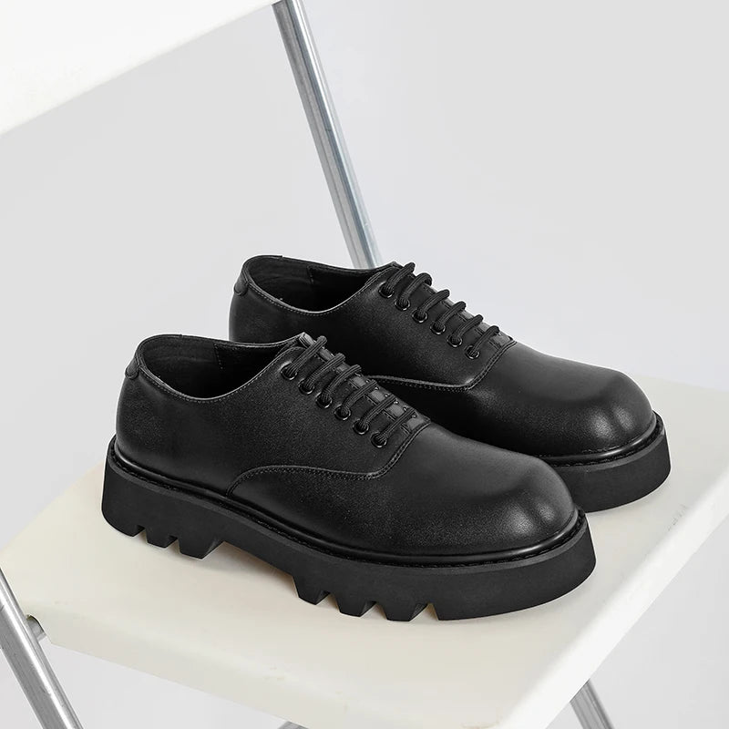 Men’s Summer Business Shoes – Solid Color Leather Low-Tops