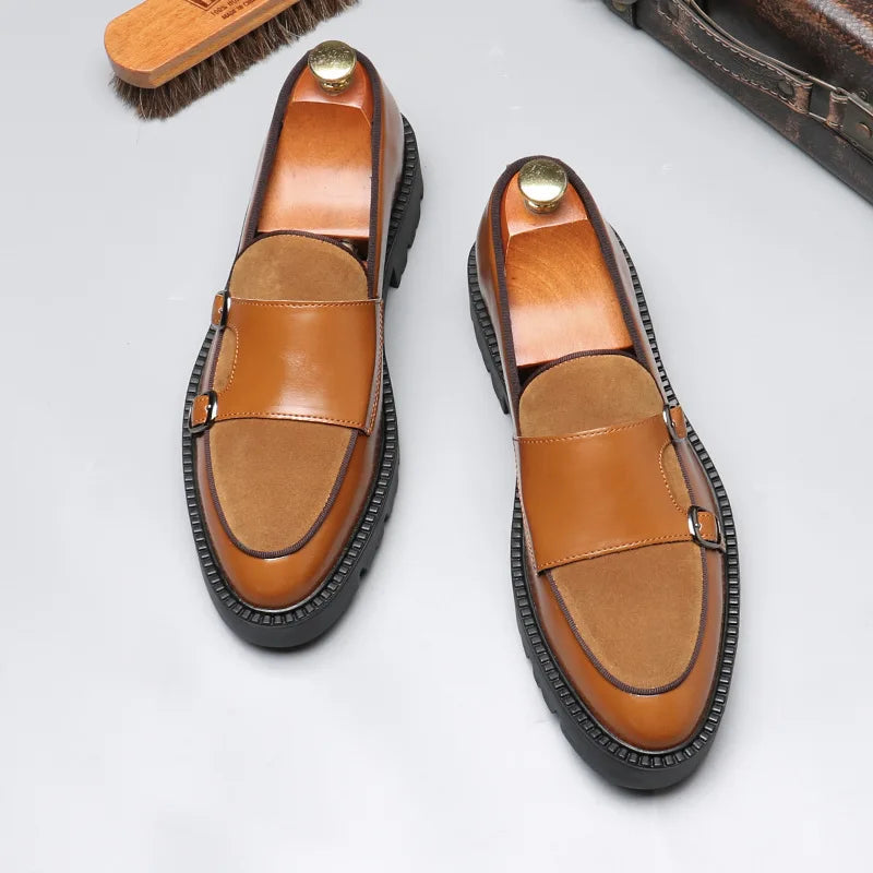Classic Men’s Patchwork Dress Shoes – Elegant & Stylish