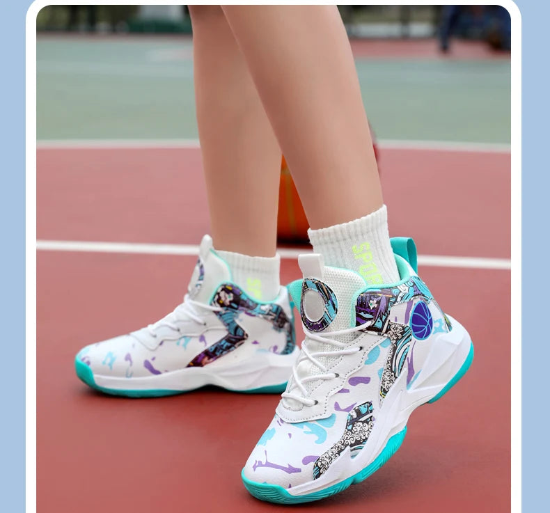 Children’s Basketball Shoes – High-Top, Anti-Slip Trainers