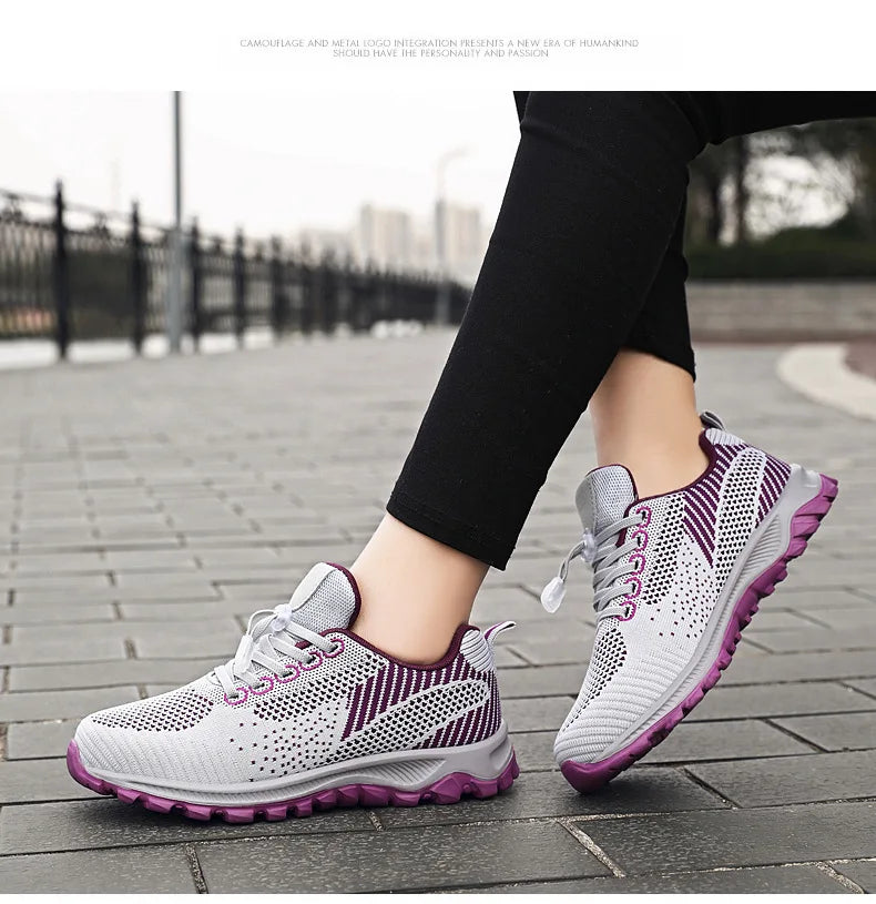 Women’s Platform Lace-Up Sneakers – Casual Running & Vulcanized Shoes