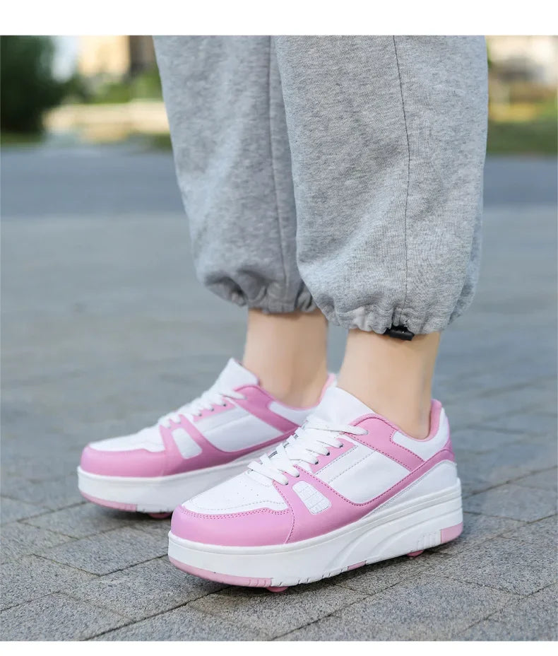 Boys & Girls 4-Wheel Skate Sneakers – Fashionable & Fun