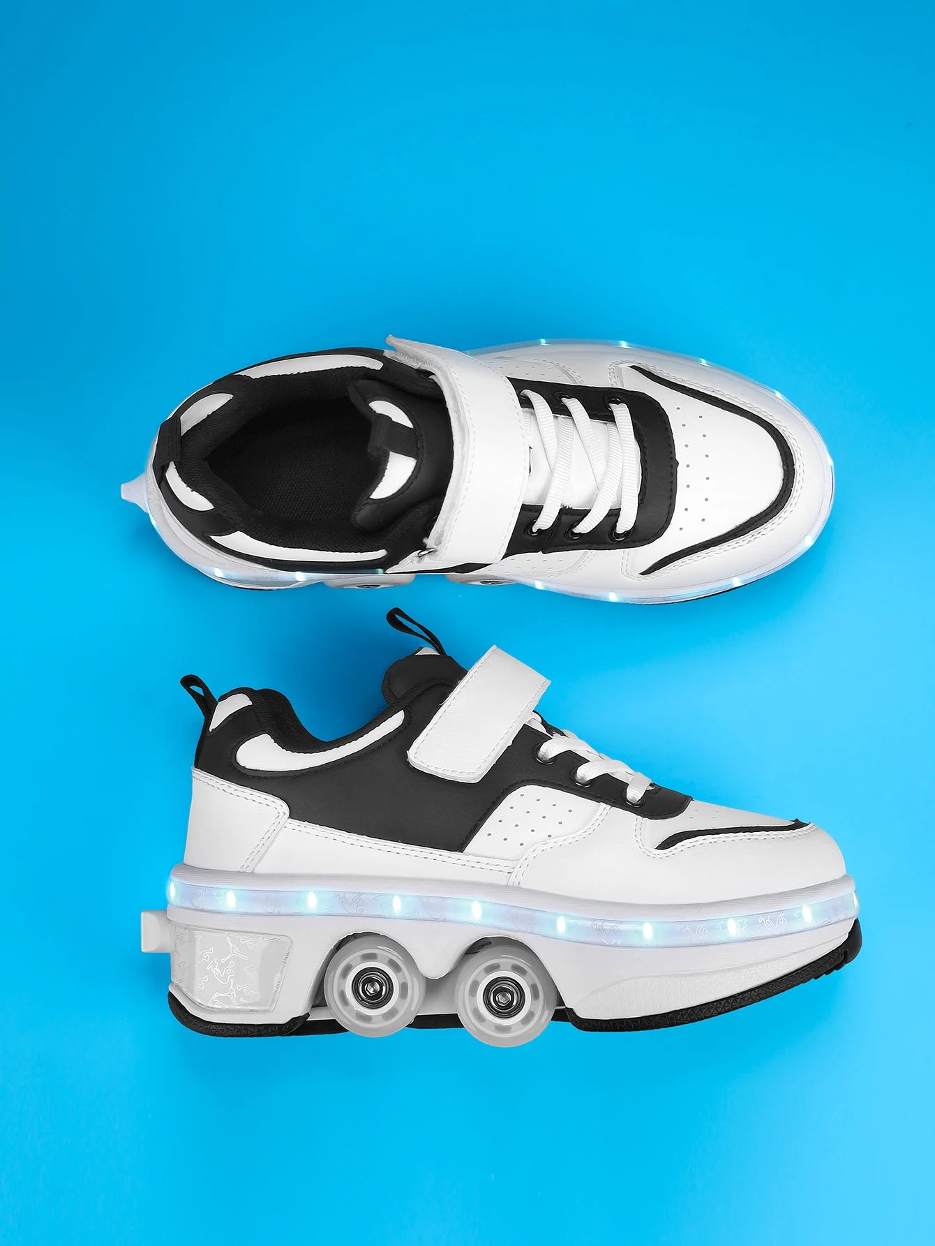 Kids Light-Up Roller Shoes – Automatic Bouncing Wheel Sneakers for Walking, Sports & Outdoor Play