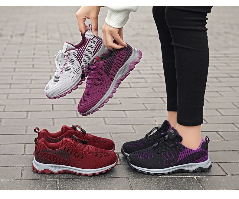 Women’s Platform Lace-Up Sneakers – Casual Running & Vulcanized Shoes