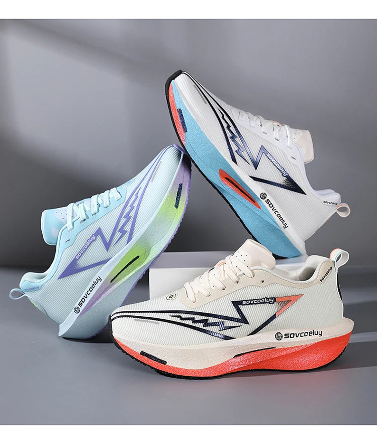 Carbon Plate Running Shoes – Lightweight Breathable Marathon Sneakers for Men & Women, Athletic Non-Slip Training Shoes