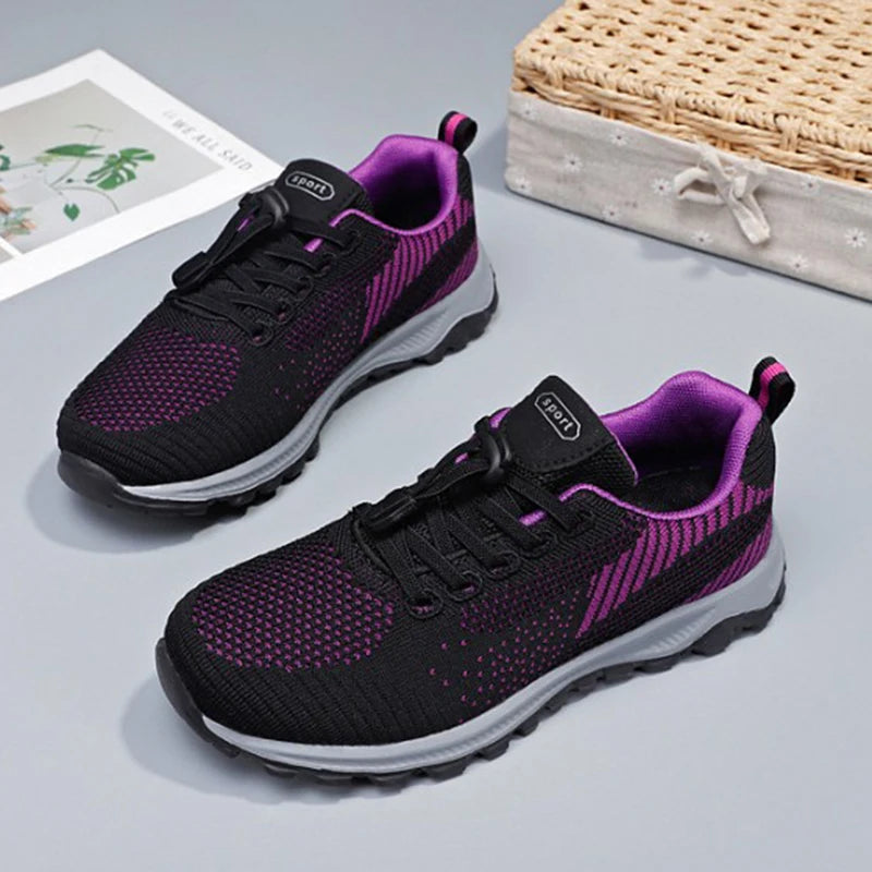 Women’s Platform Lace-Up Sneakers – Casual Running & Vulcanized Shoes