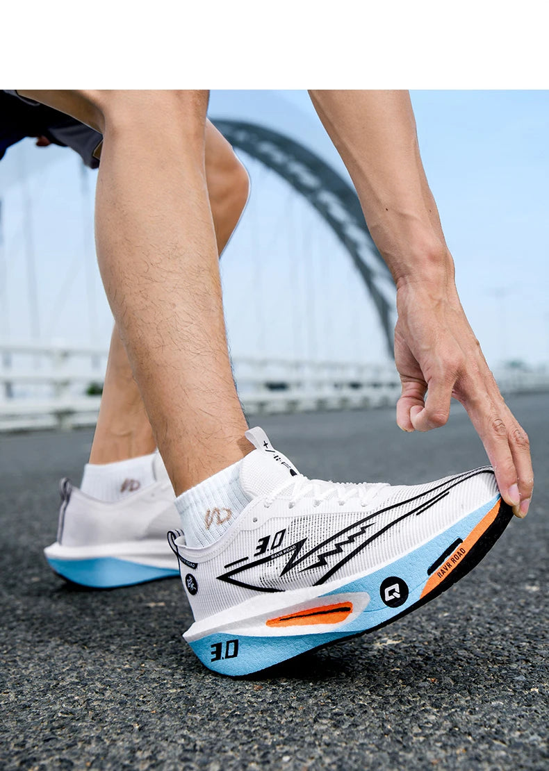 Carbon Plate Running Shoes – Lightweight Breathable Marathon Sneakers for Men & Women, Non-Slip Athletic Training Shoes