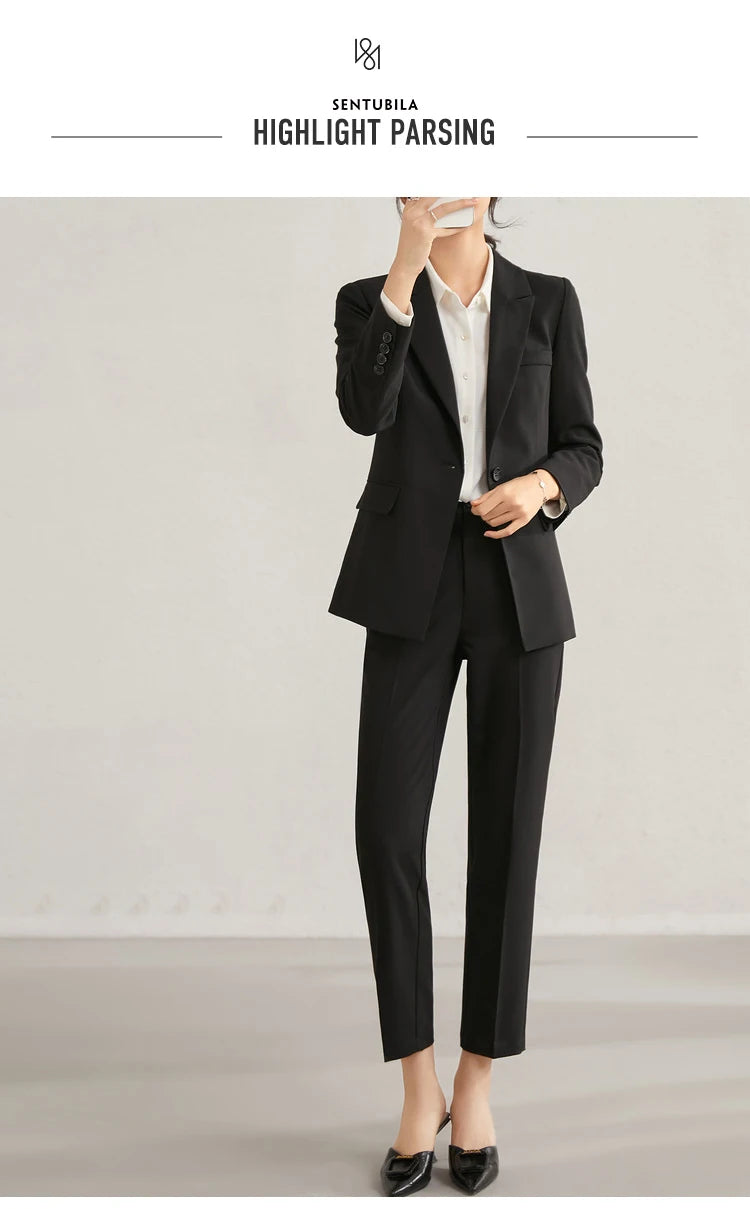 AMEHE Women’s Office Blazer & Pants Set – Stylish 2-Piece Outfit