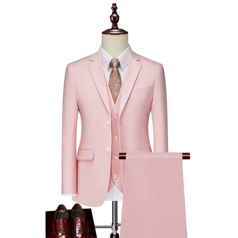 AMEHE Men’s Slim Business Suit Set