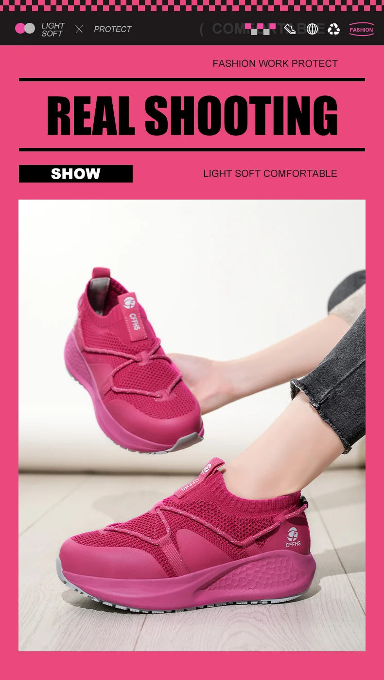 Ladies’ Safety Work Sneakers – Non-Slip, Puncture-Resistant