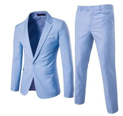 AMEHE Men’s Slim 2-Piece Formal Suit – Spring to Winter