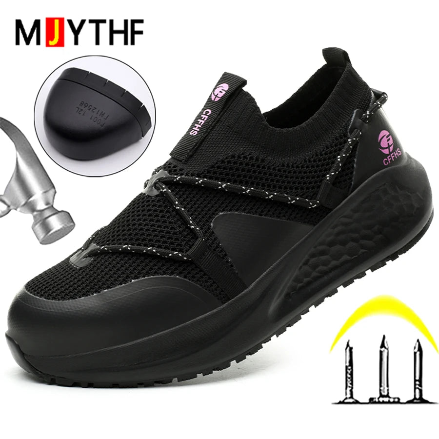 Platform Steel Toe Safety Shoes – Comfortable Work Sneakers