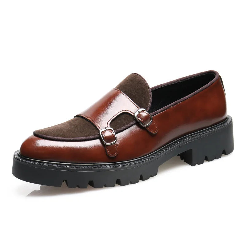 Classic Men’s Patchwork Dress Shoes – Elegant & Stylish