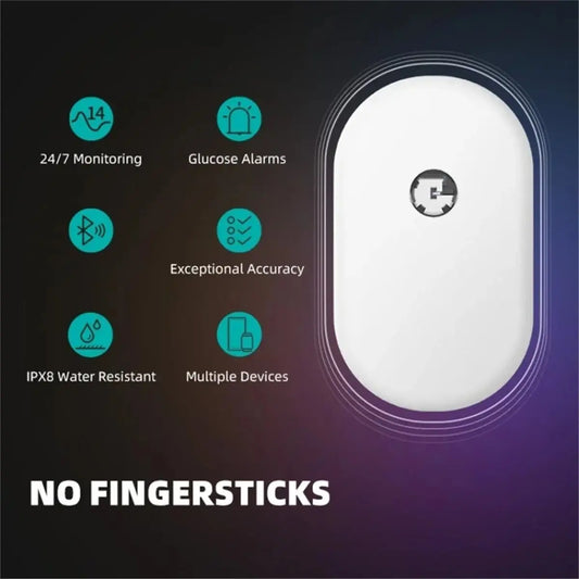 24-Hour Blood Glucose Monitor – Non-Invasive Finger-Free Diabetes Health Tracking Sensor